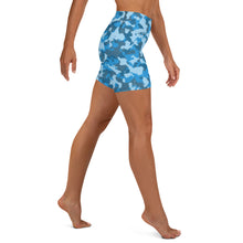 Load image into Gallery viewer, Blue Splash Camo Yoga Shorts
