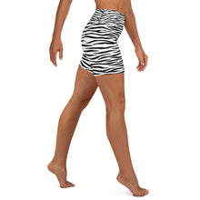 Load image into Gallery viewer, White Tiger Stripe Yoga Shorts
