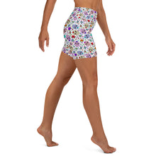 Load image into Gallery viewer, White Sugar Skull Yoga Shorts
