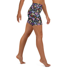 Load image into Gallery viewer, Black Sugar Skull Yoga Shorts
