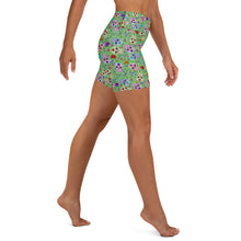 Load image into Gallery viewer, Green Sugar Skull Yoga Shorts
