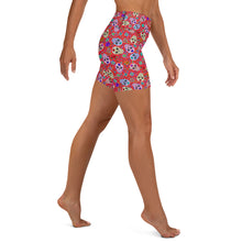 Load image into Gallery viewer, Red Sugar Skull Yoga Shorts
