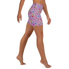 Load image into Gallery viewer, Pink Sugar Skull Yoga Shorts
