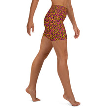 Load image into Gallery viewer, Tangerine Leopard Yoga Shorts
